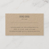 Carte de visite d'entreprise de garde de chien rus (Dos)