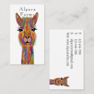 Carte de visite d'entreprise de lama/alpaca mignon