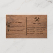 Carte de visite d'entreprise de menuiserie rustiqu (Dos)