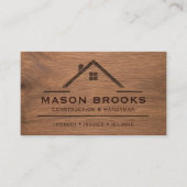 Carte de visite d'entreprise de menuiserie rustiqu (Devant)