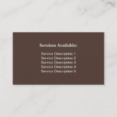 Carte de visite d'entreprise de peintre sur échell (Dos)