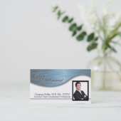 Carte de visite d'entreprise de photo - bleu (Debout devant)