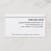 Carte de visite d'entreprise de photo - bleu (Dos)