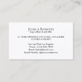 Carte de visite d'entreprise de promeneur de chien (Dos)