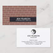 Carte de visite d'entreprise de services de constr (Devant / Derrière)