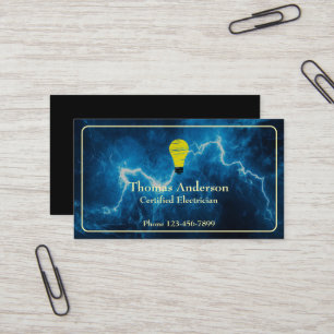 Carte de visite d'entreprise d'électricien