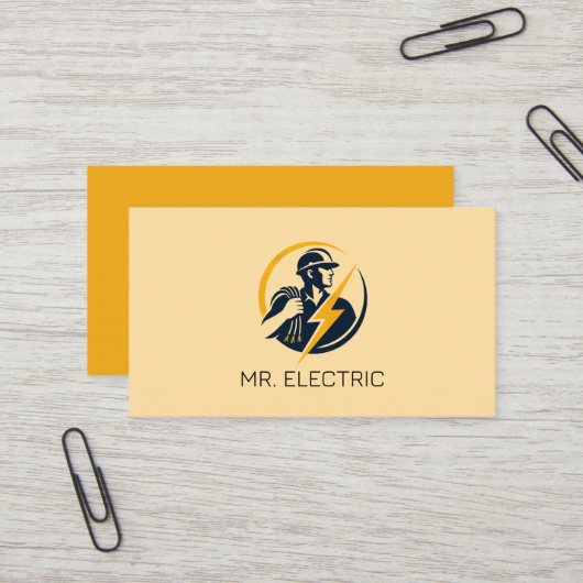Carte de visite d'entreprise d'électricien (Devant/Arrière en situation)