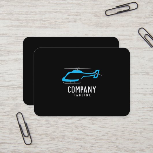 Carte de visite d'entreprise d'hélicoptère (Devant/Arrière en situation)