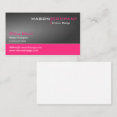 Carte de visite d'entreprise gris et rose (Devant / Derrière)