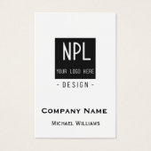 Carte de visite d'entreprise minimal, noir et blan (Devant)