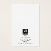 Carte de visite d'entreprise minimal, noir et blan (Dos)