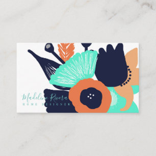 Carte de visite d'entreprise moderne florale magni