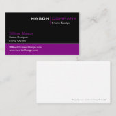 Carte de visite d'entreprise noir et violet (Devant / Derrière)