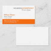 Carte de visite d'entreprise Orange & White (Devant / Derrière)