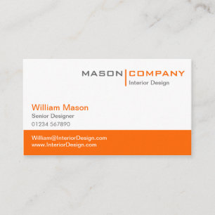 Carte de visite d'entreprise Orange & White