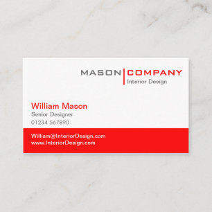 Carte de visite d'entreprise rouge et blanc
