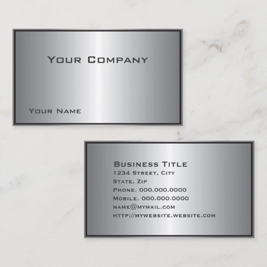 Carte de visite d'entreprise Silver Shine (Devant / Derrière)