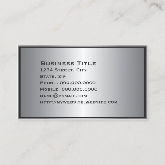 Carte de visite d'entreprise Silver Shine (Dos)