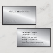 Carte de visite d'entreprise simple en argent (Devant / Derrière)