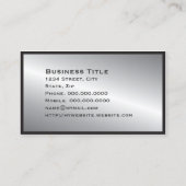 Carte de visite d'entreprise simple en argent (Dos)