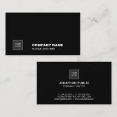 Carte De Visite D'entreprise simple simple noir élégant (Devant / Derrière)