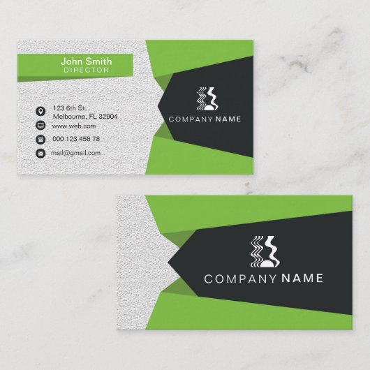 Carte de visite d'entreprise vert (Devant / Derrière)