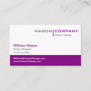 Carte de visite d'entreprise violet et blanc