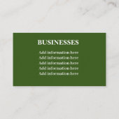 Carte de visite d'entretien de pelouse (Dos)