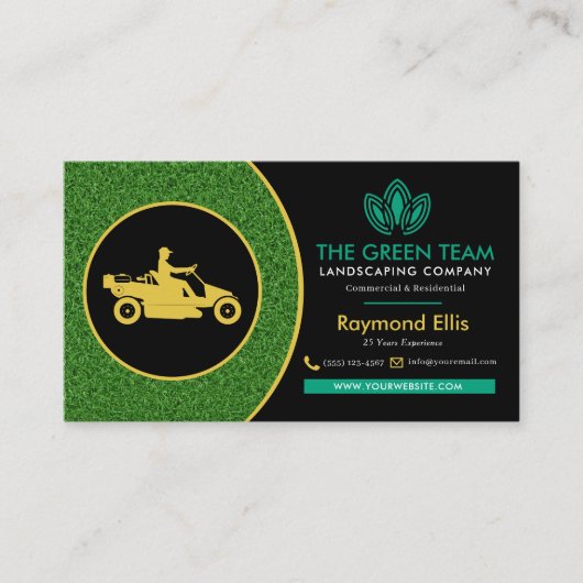 Carte de visite d'entretien de pelouse paysager (Devant)