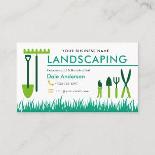Carte de visite d'entretien de pelouse paysager