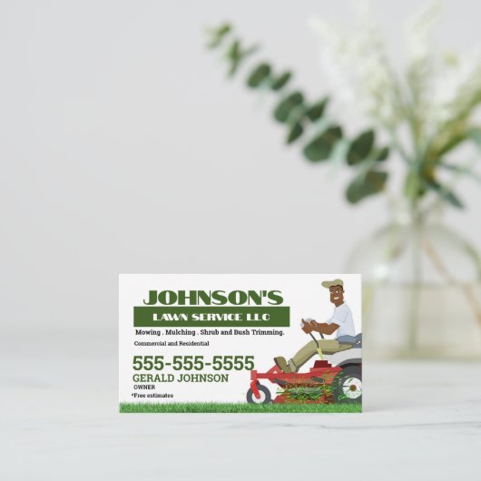 Carte de visite d'entretien de pelouse Zero Turn (Debout devant)