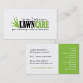 Carte de visite d'entretien de soin et de yard de (Devant / Derrière)