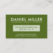 Carte de visite d'entretien et de jardinage (Dos)