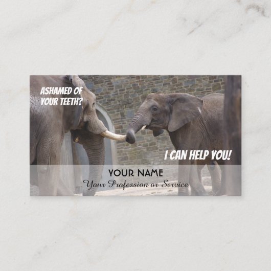 Carte De Visite Dents amusantes pour les experts dentaires contre  (Devant)