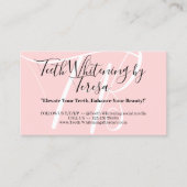 Carte De Visite Dents de beauté rose blanchir Conseils de soins po (Devant)