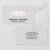 Carte De Visite Dents | Dentiste (Devant / Derrière)