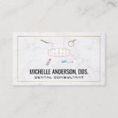 Carte De Visite Dents et outils dentaires | Marbre (Devant)