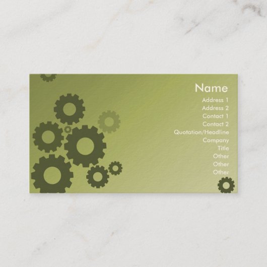 Carte De Visite Dents vertes - affaires (Devant)