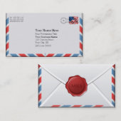 Carte de visite d'enveloppe de courrier aérien imp (Devant / Derrière)