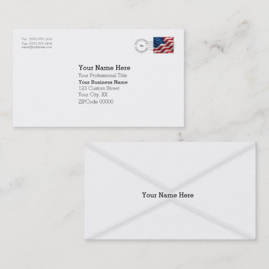Carte de visite d'enveloppe de courrier important (Devant / Derrière)