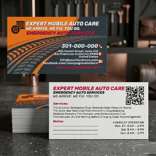 Carte De Visite Dépannage routier Bold & Code QR de logo personnal