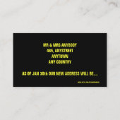 Carte De Visite Déplacement de maison drôle (Dos)