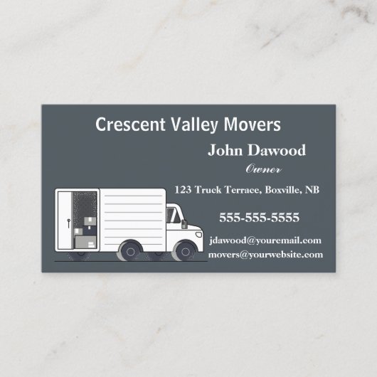 Carte De Visite Déplacements de camions modifiables (Devant)