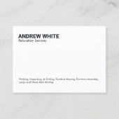 Carte De Visite Déplacements de réinstallation (Dos)