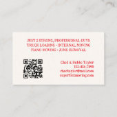 Carte De Visite Déplacer Deux Gars D'Odd Jobs (Dos)