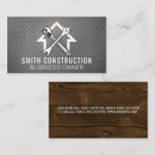 Carte De Visite Dépouille | Maison | Arrière - plan métallique (Devant / Derrière)