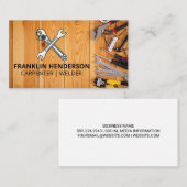 Carte De Visite Dépouille | Outils sur table en bois (Devant / Derrière)