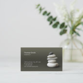 Carte de visite d'équilibre de cailloux de zen (Debout devant)