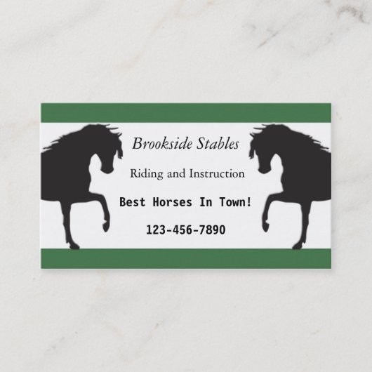 Carte de visite d'équitation (Devant)