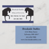 Carte de visite d'équitation (Devant / Derrière)